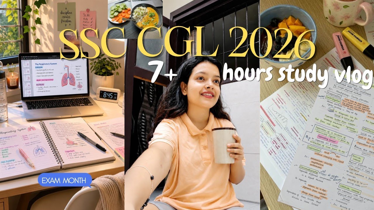 I Studied 7+ Hours During Exam Month📚 | SSC CGL 2026 Study Vlog