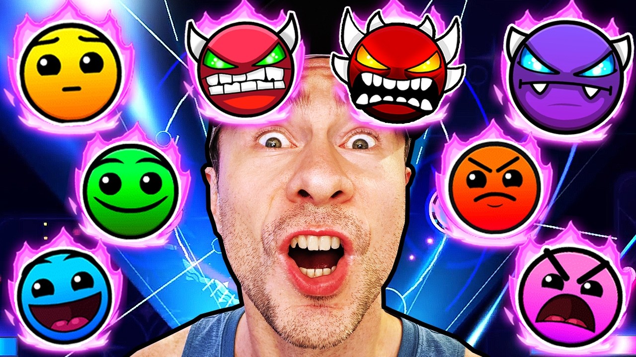 Легендарный уровень КАЖДОГО уровня сложности за 100 ПОПЫТОК - Geometry Dash