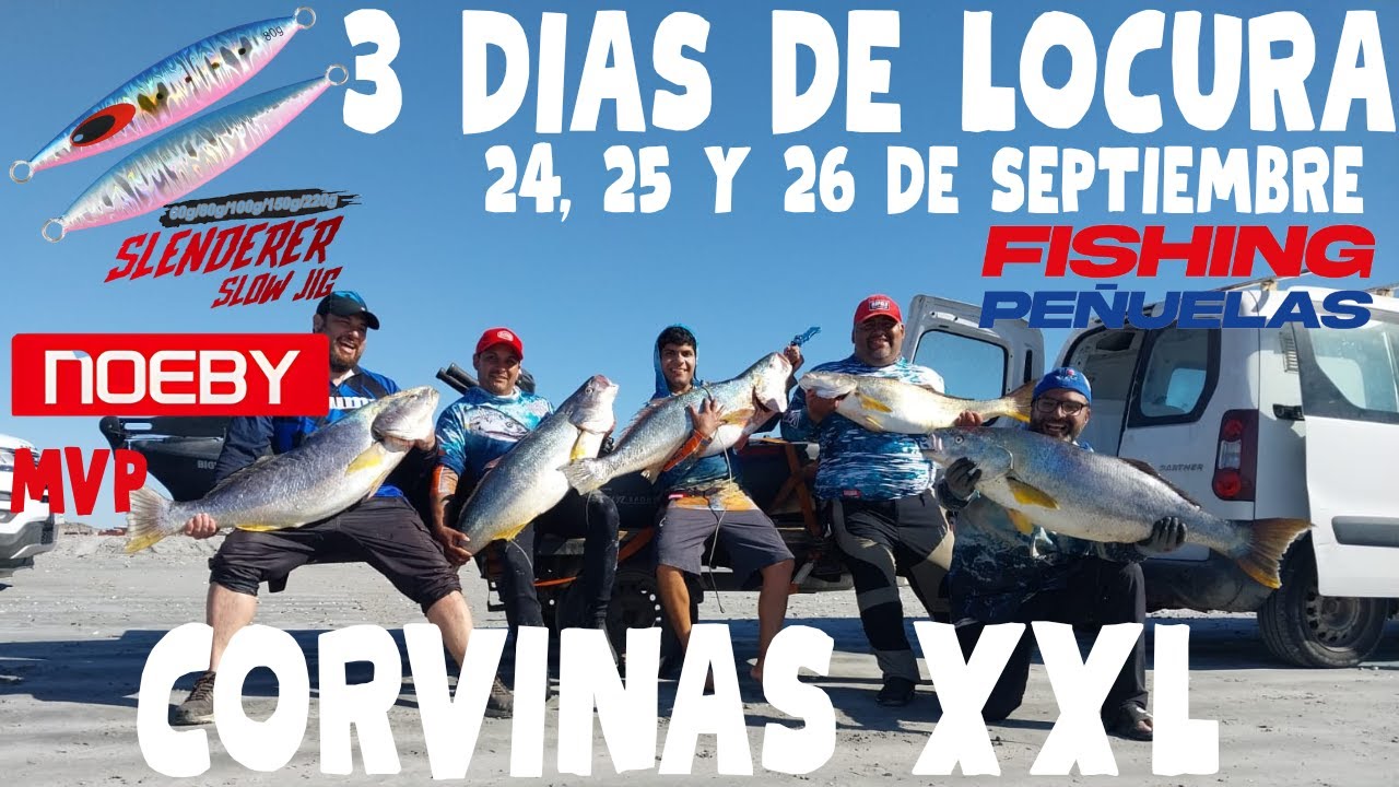 PESCA EN KAYAK!!!! 3 DIAS DE LOCURA CORVINAS XXL.  24, 25 Y 26 DE SEPTIEMBRE