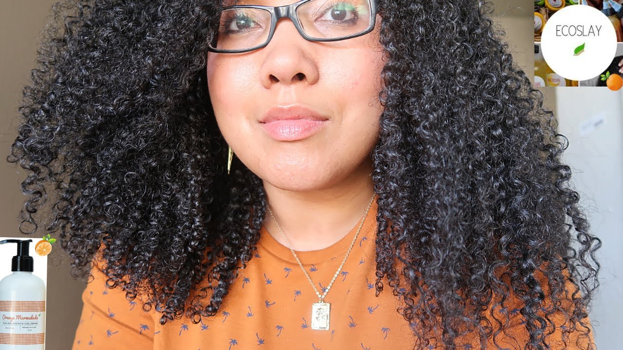 NEW FAVORITE GEL?! I'M IN LOOOVE- ECOSLAY ORANGE MARMALADE | Ashkins Curls #Ecoslay #washandgo #wng