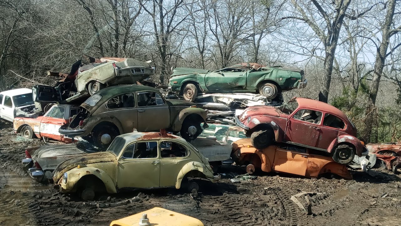 Got some Bugs to Squish...Vintage Volkswagen Beetles get Crushed