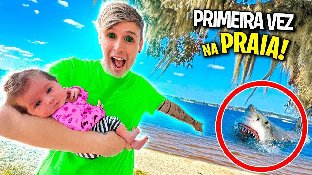 PRIMEIRA VEZ da BEB&Ecirc; HAILEY na PRAIA nos ESTADOS UNIDOS! Pai Tambem Vloga