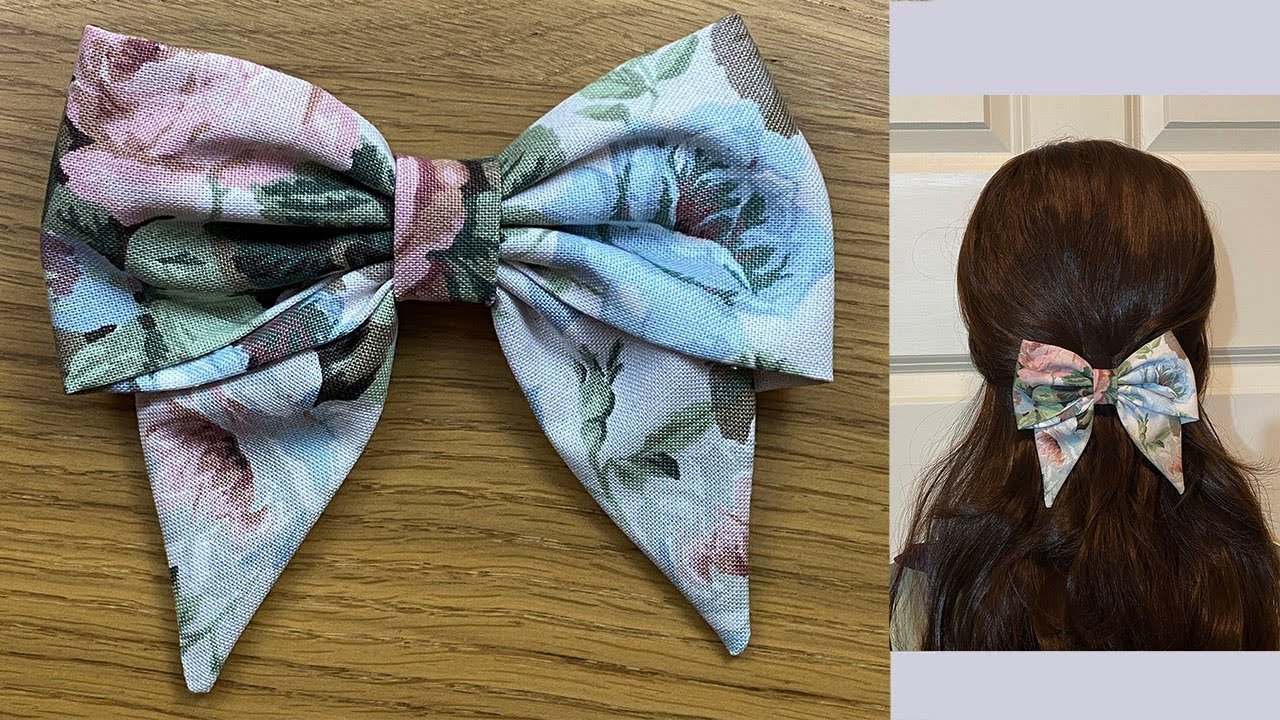 Sailor Hair Bow Tutorial - DIY How to Make a Fabric Bow, Hair Accessories, Hair Clip, Lazos de tela