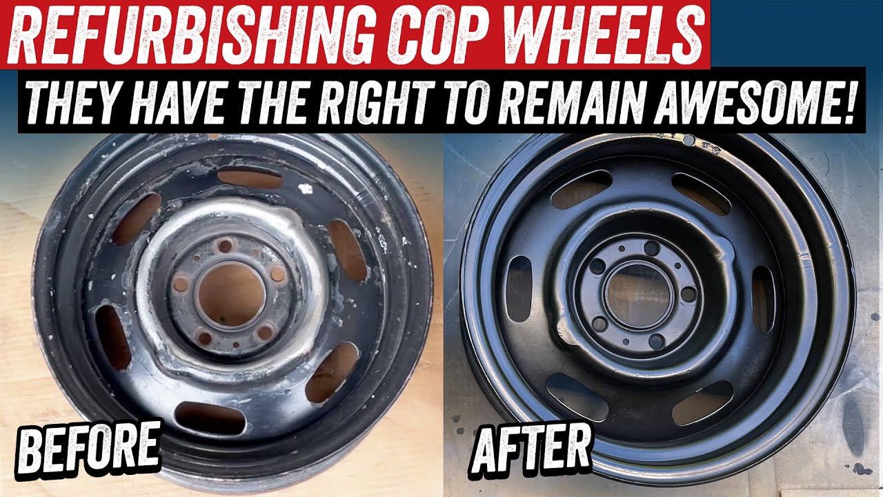 Восстановление стальных полицейских дисков Mopar 15x7 Plymouth Grand Fury, выпуск 8