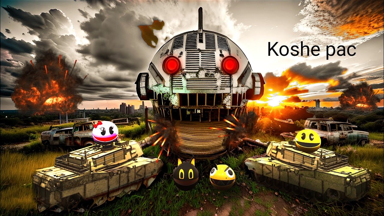 pacman vs monster robot pacman Crush the monster robot