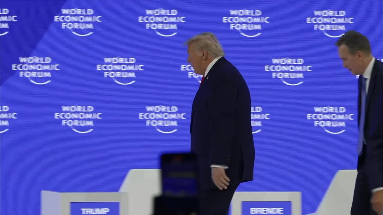 RAW: President Trump faces off against European leaders at Davos summit