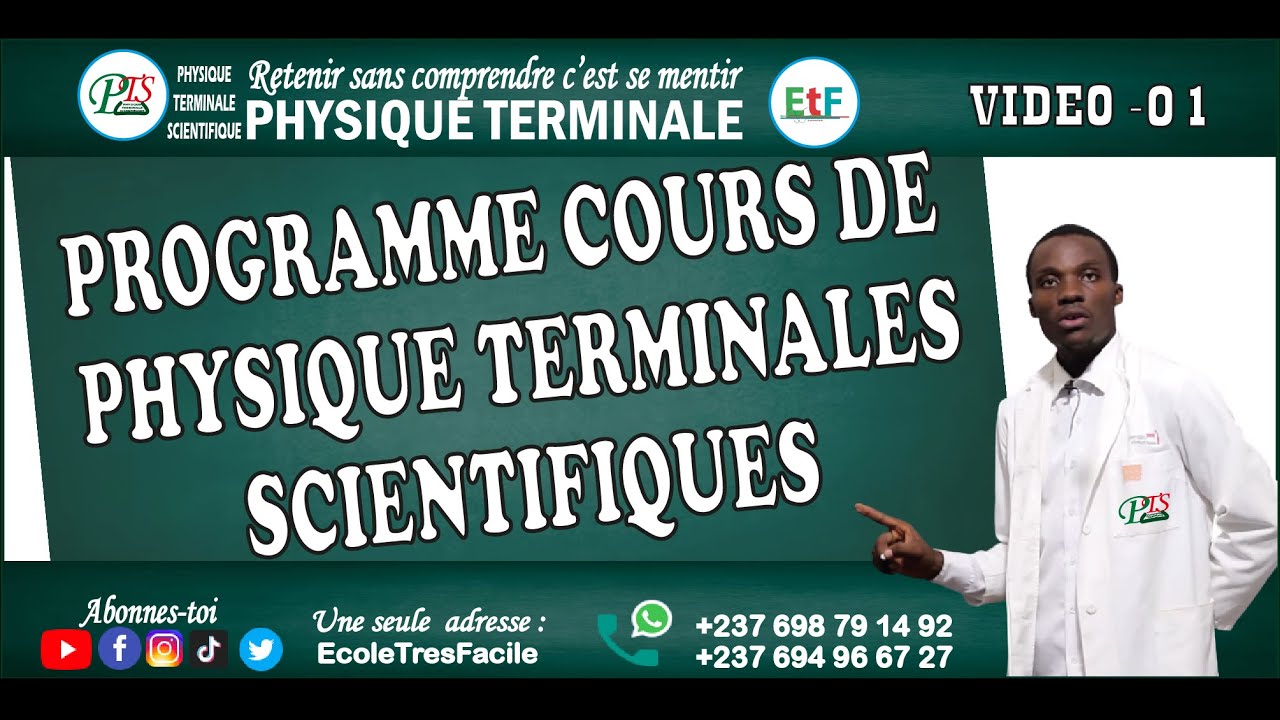 Physique Terminale #1 : Programme du cours de physique terminale scientifique