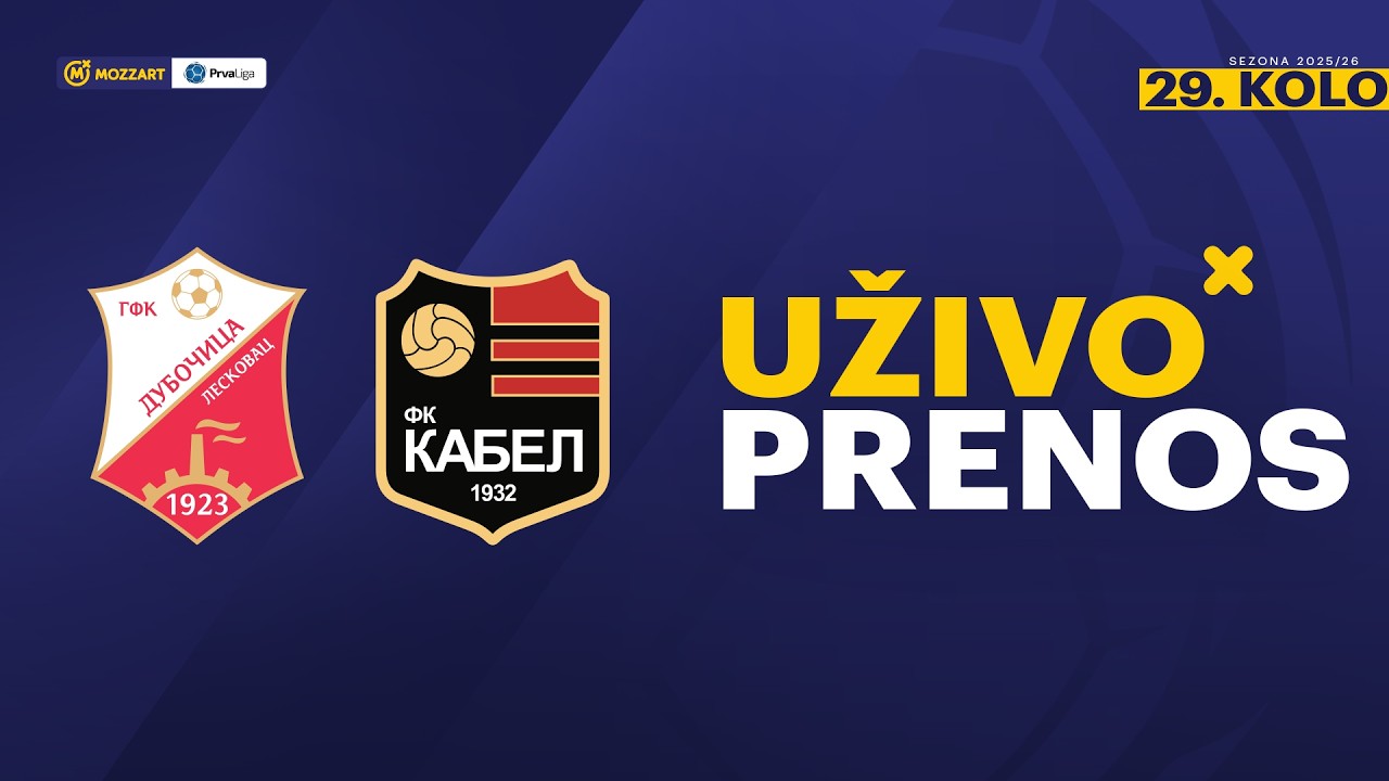 GFK Dubočica - Kabel Mozzart Bet Prva liga Srbije 2025/26 29. Kolo