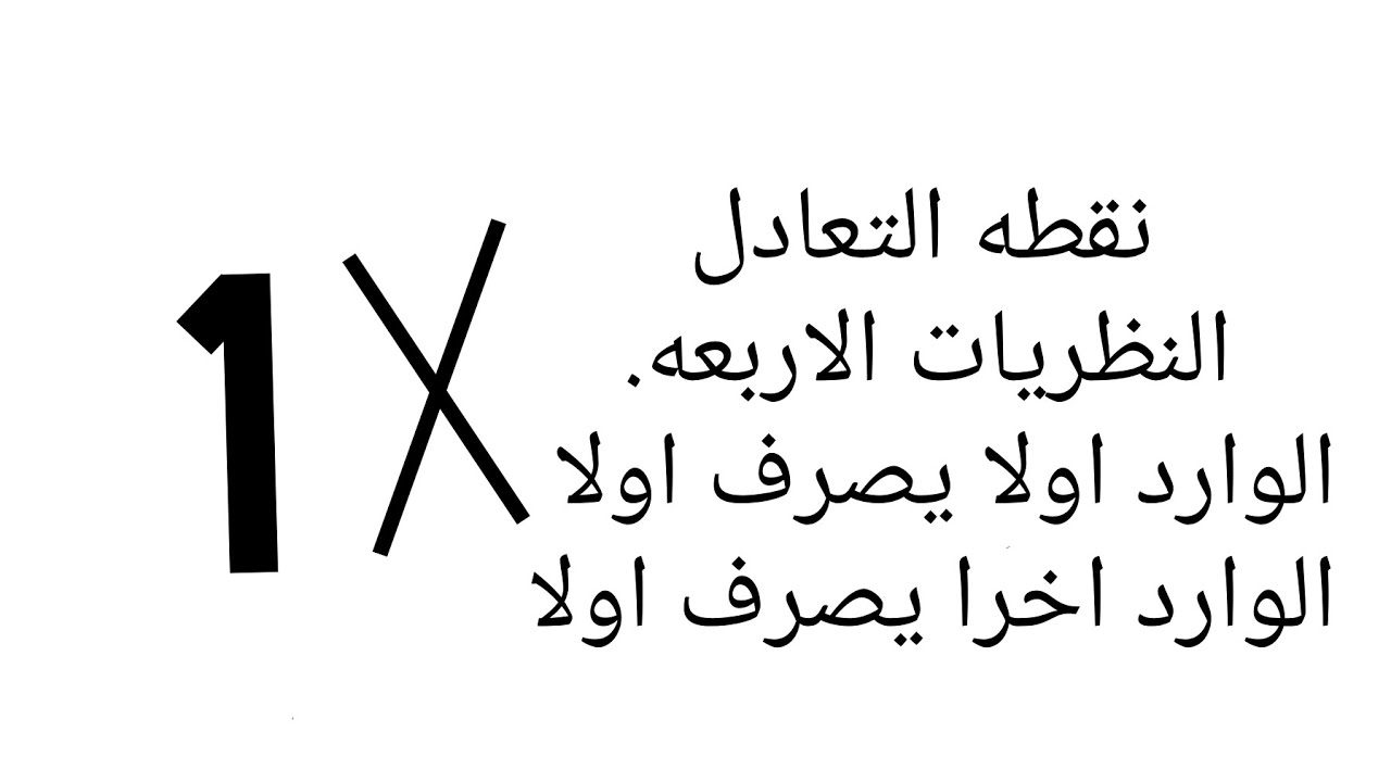 مراجعه حل نقطه التعادل ، النظريات الاربعه ، lifo ،، fifo (محاسبة تكاليف)