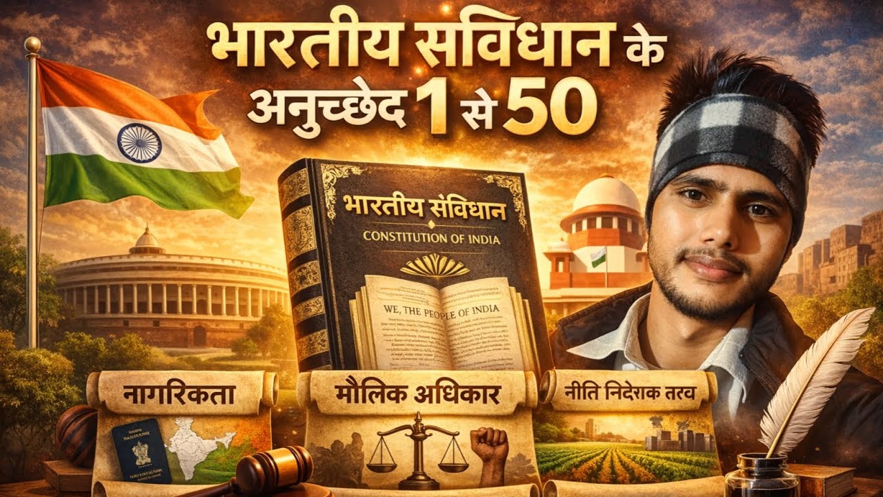 भारतीय संविधान (अनुच्छेद 1 से 50 तक) Indian constitution | Article 1 to 50 | Indian polity GK #ssc