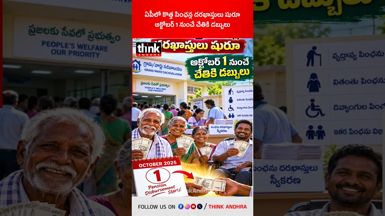 ఏపీలో కొత్త పింఛన్ల దరఖాస్తులు షురూ, అక్టోబర్ 1 నుంచే చేతికి డబ్బులు! #NTRBharosaPension #APGovt