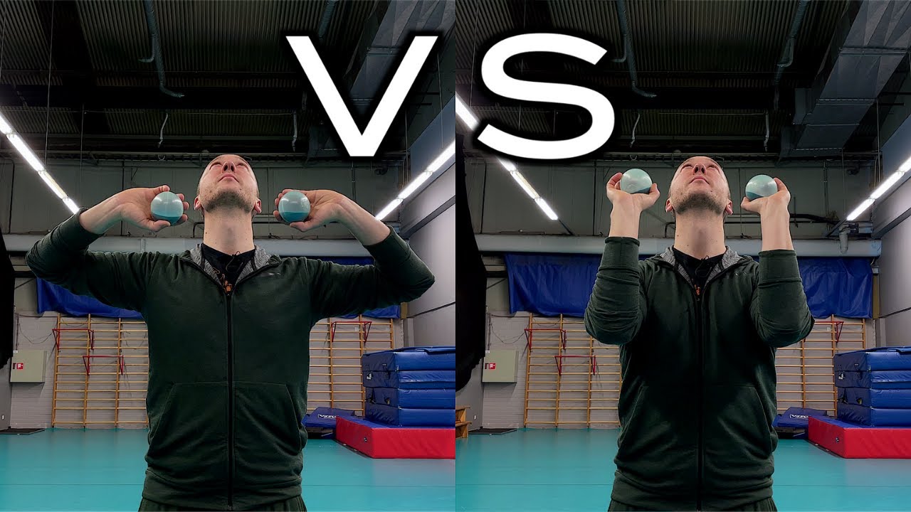 Overhead juggling with balls | Elbows in or out?