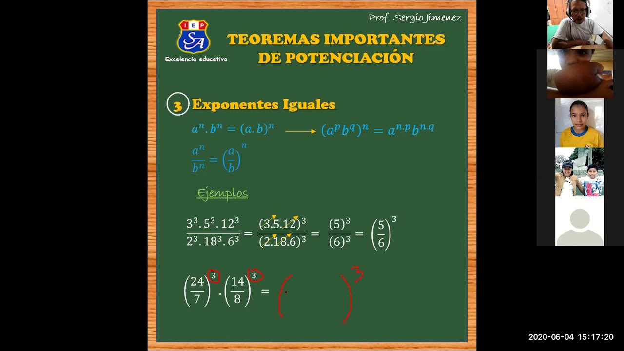 PROBLEMAS DE POTENCIACION 1&deg;SEC 04 06 20