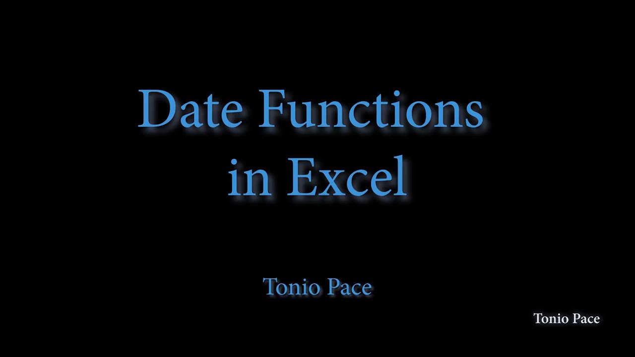 E3 1 ExcelDateFunctions