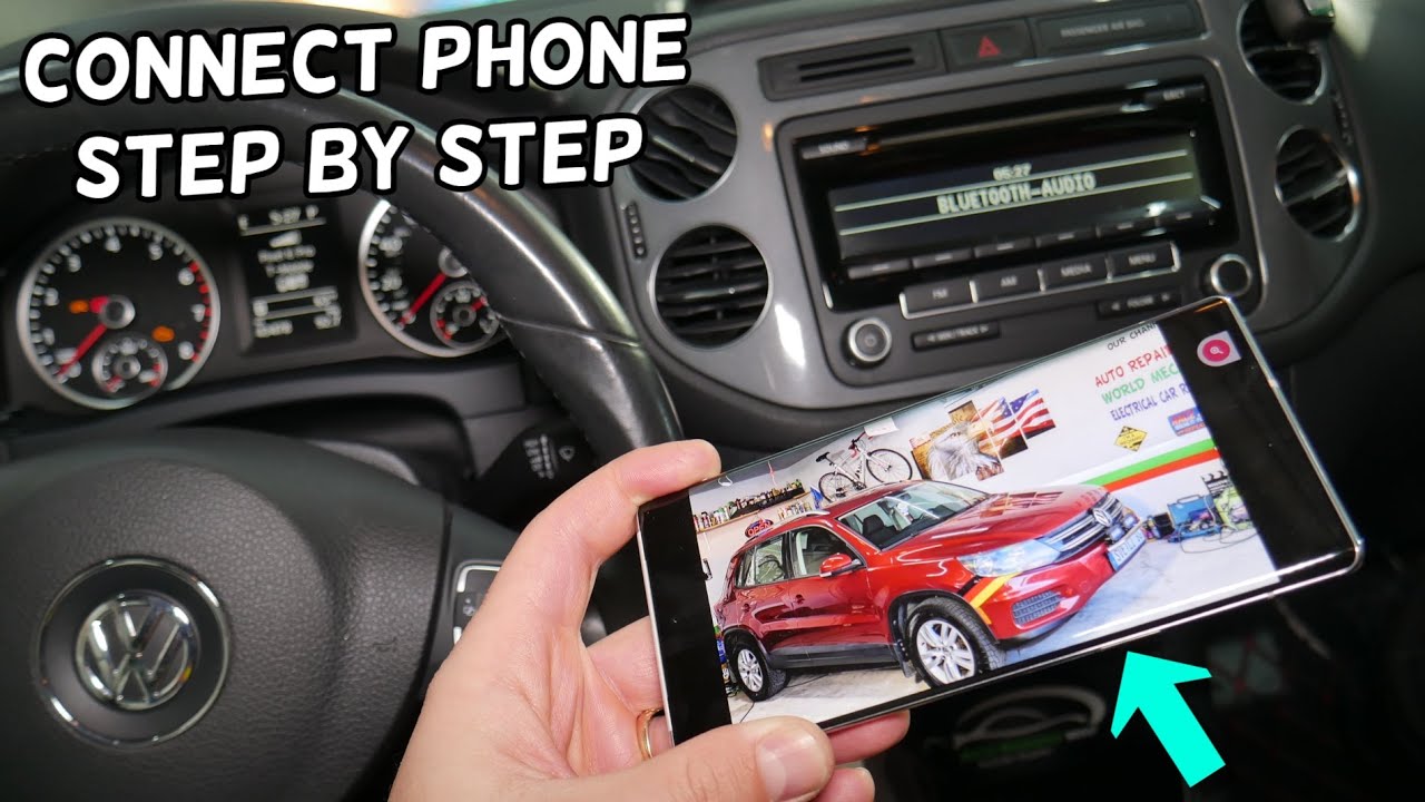 HOW TO CONNECT PHONE BLUETOOTH ANDROID APPLE VW TIGUAN 2008 2009 2010 2011 2012 2013 2014 2015 2016