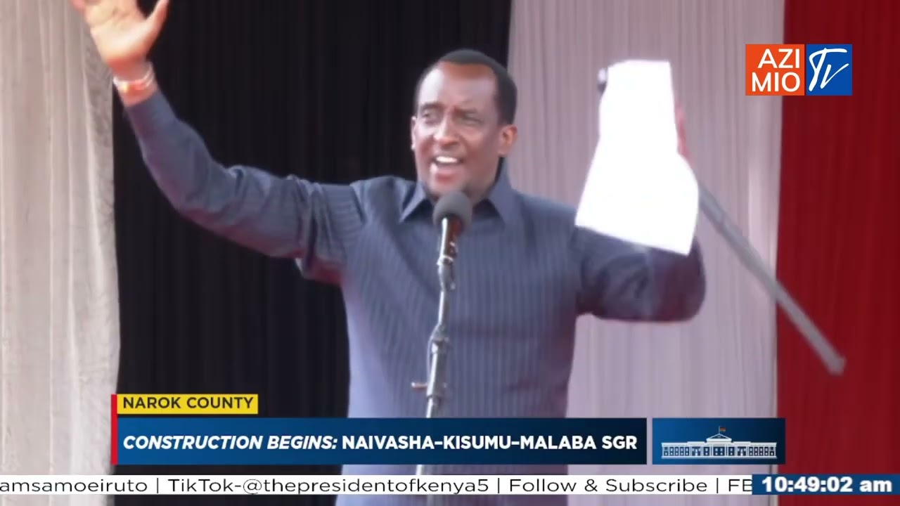 WATCH: Gov. Ntutu Addresses Ruto During SGR Construction Launch in Narok