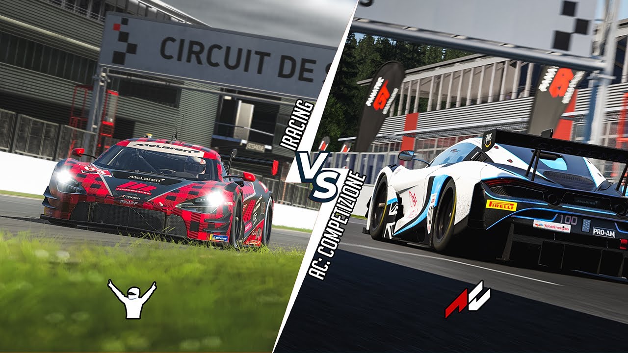 AC: Competizione vs iRacing | Mclaren 720S GT3 Evo at Spa-Francorchamps