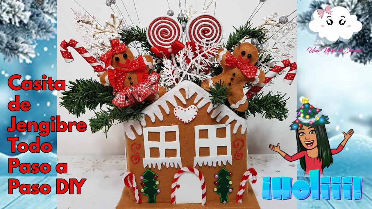 🎅Casita de Jengibre Navideña con decoraciones Paso a Paso DIY