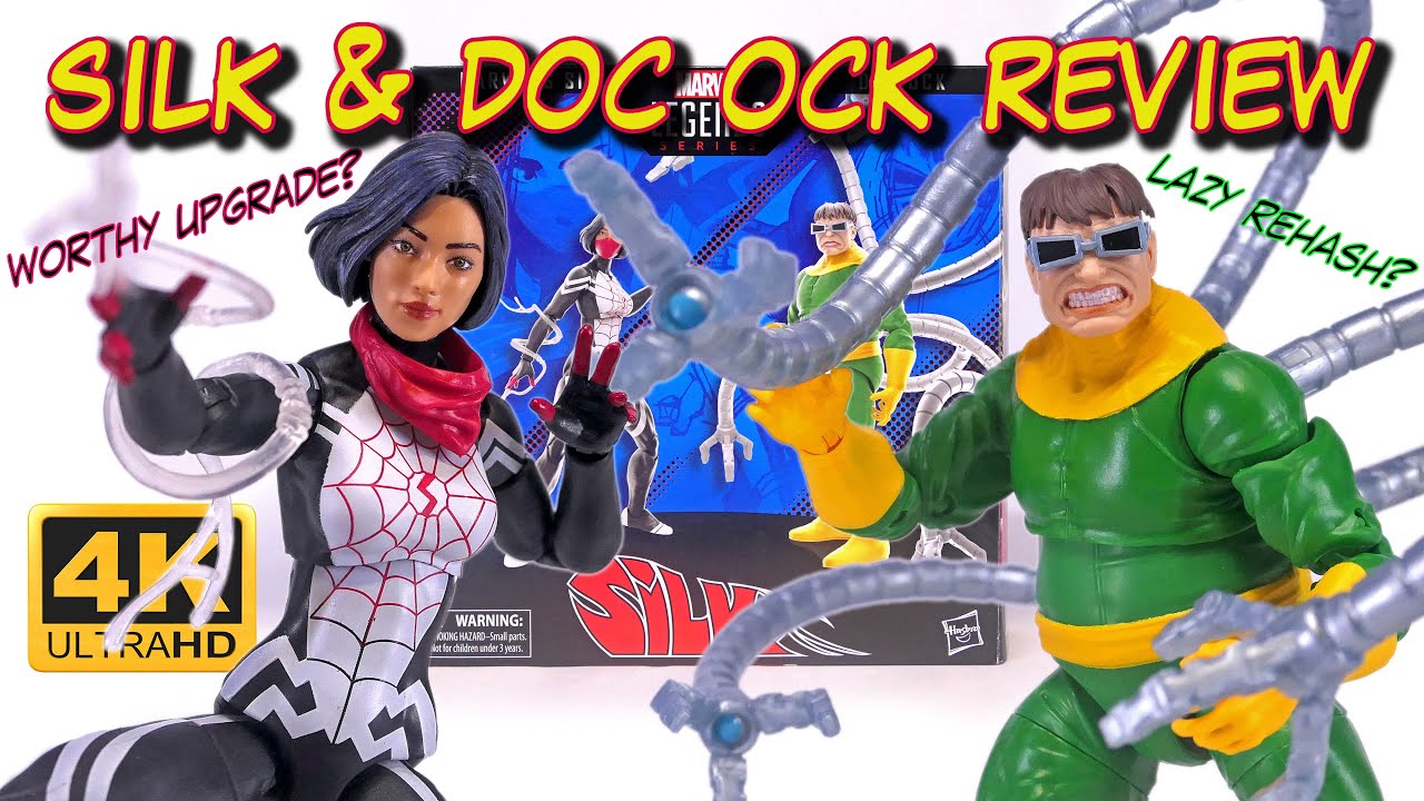 Silk and Doc Ock Two-Pack Amazon Exclusive Unboxing Review Hasbro Marvel Legends Comparison