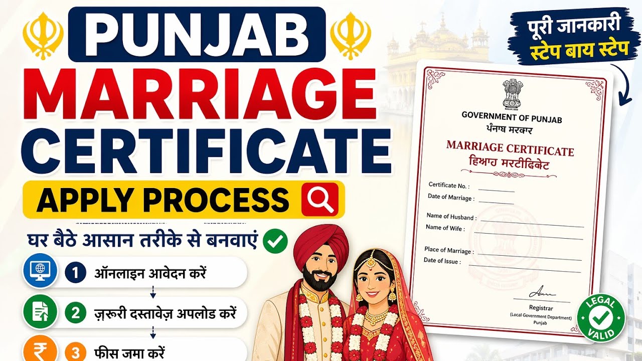 Punjab marriage certificate apply kaise karen | how to marriage certificate in Punjab 