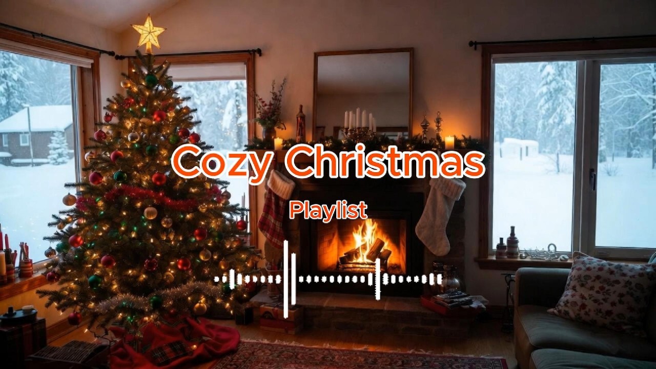 Playlist Fireplace Christmas Night 🎄 Snowy Winter