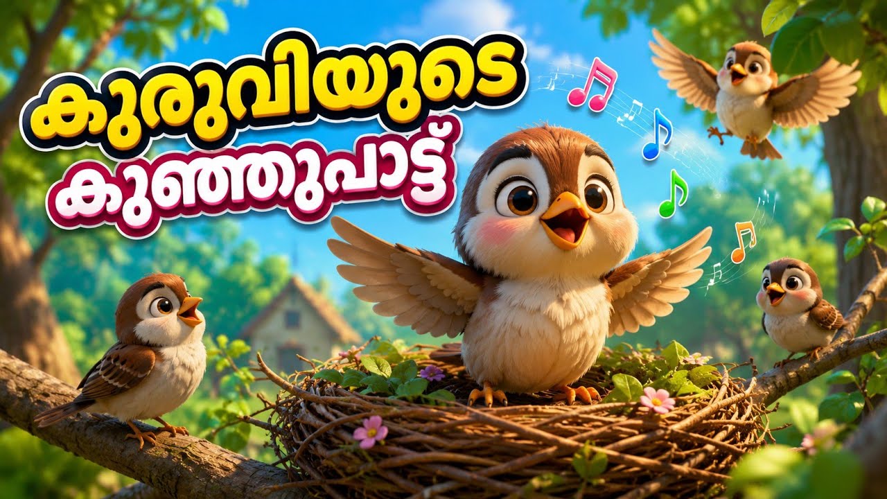 കിയാം കിയാം കുരുവി ഞാൻ | Kiyam Kiyam Kuruvi Njan|Malayalam rhymes Cartoon song 
