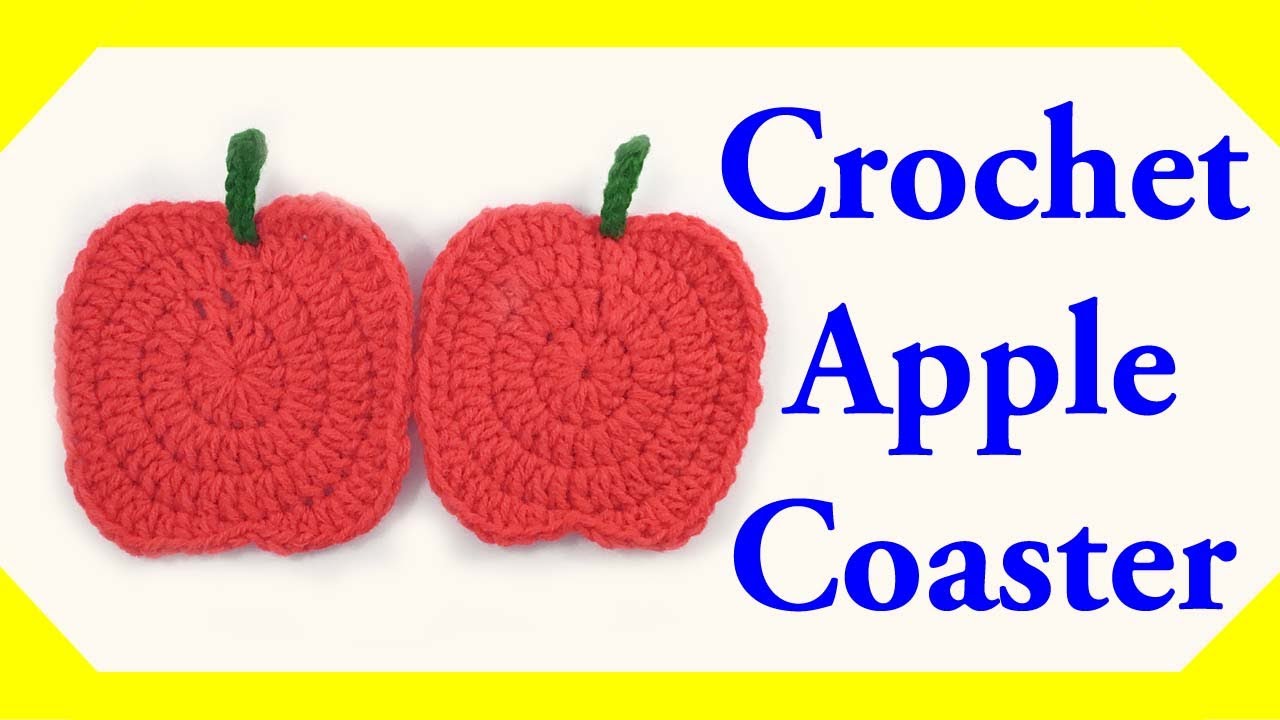 Crochet Apple Coaster Pattern With English Sub