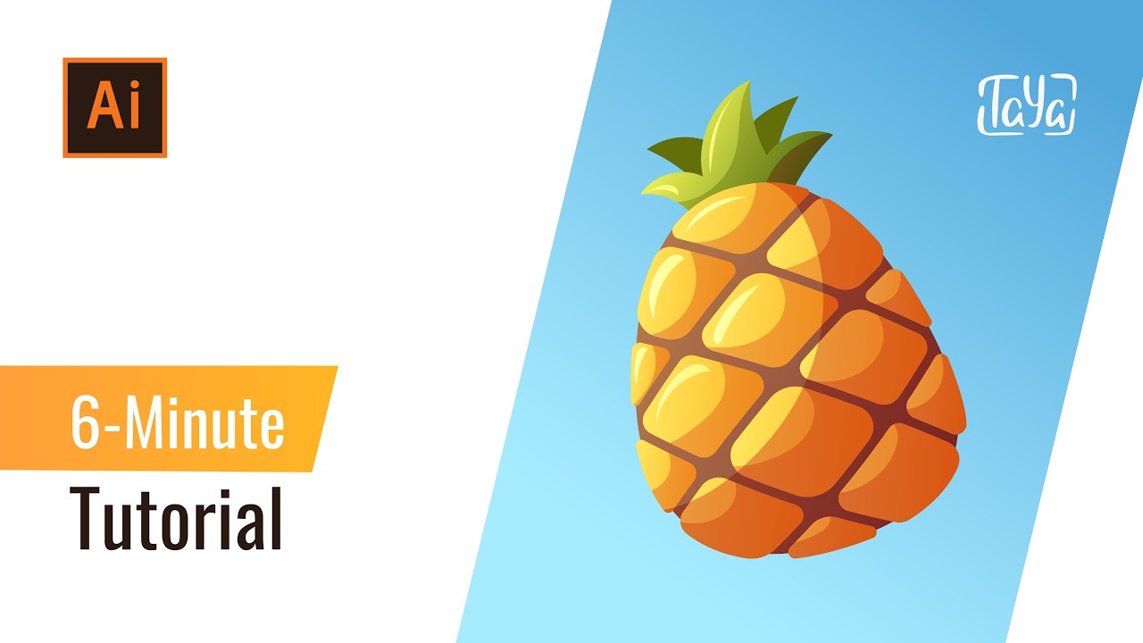 Simple Pineapple Illustration in Adobe Illustrator | Easy Vector Tutorial