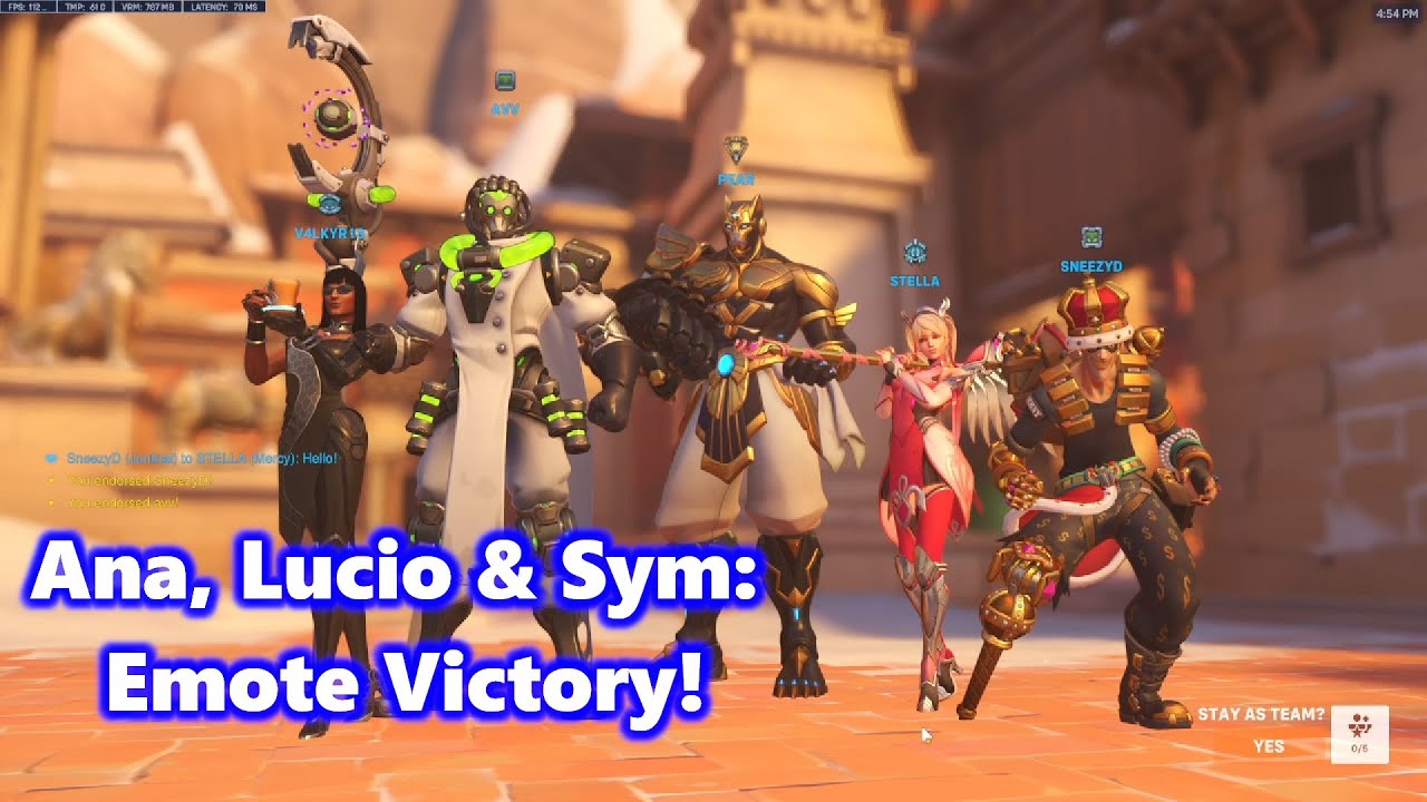 Ana, Lucio, & Symmetra Emote Party!