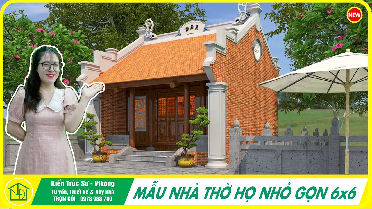 Mẫu nhà thờ họ nhỏ đẹp 6x6m tại Thanh Hóa có giá hoàn thiện 500-600 triệu, nhà thờ giá rẻ