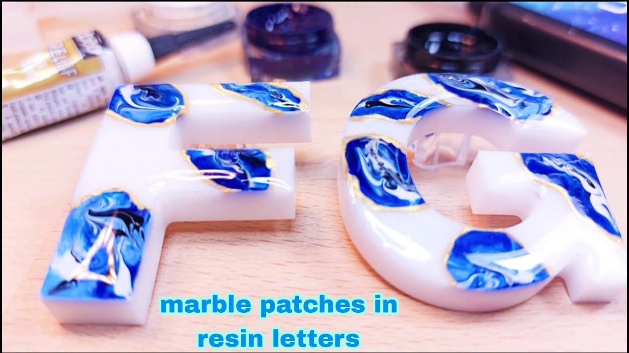 marble patches in resin letter keychain design for your shop • Resin Art • Resin Crafts | DIY Gifts