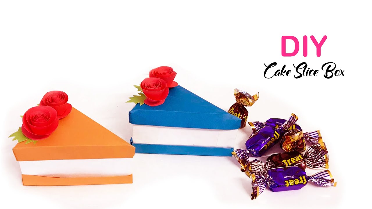 Origami Cake Slice Box Tutorial / Triangular Box / how to make paper cake box / Origami cake box