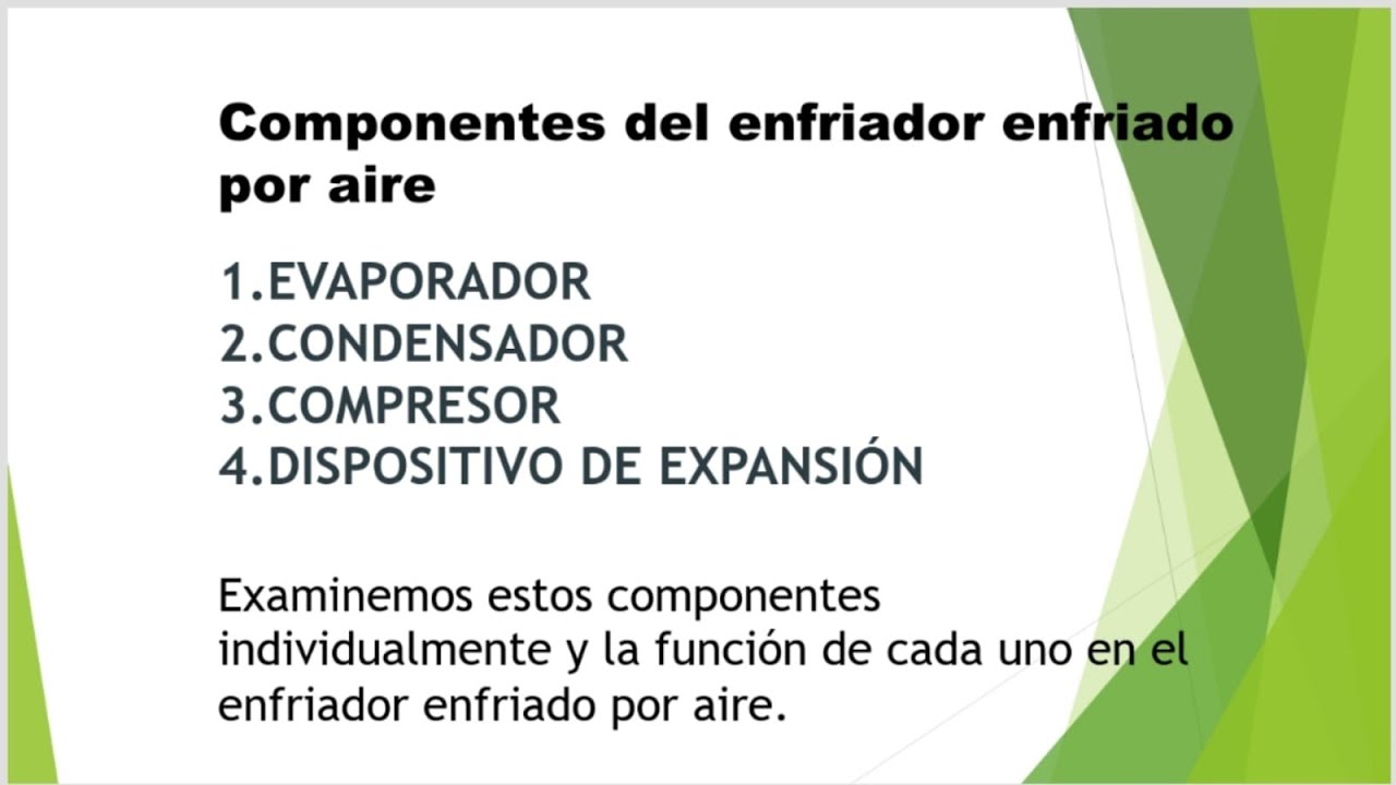 Componentes de refrigeración en chillers CLASE #2