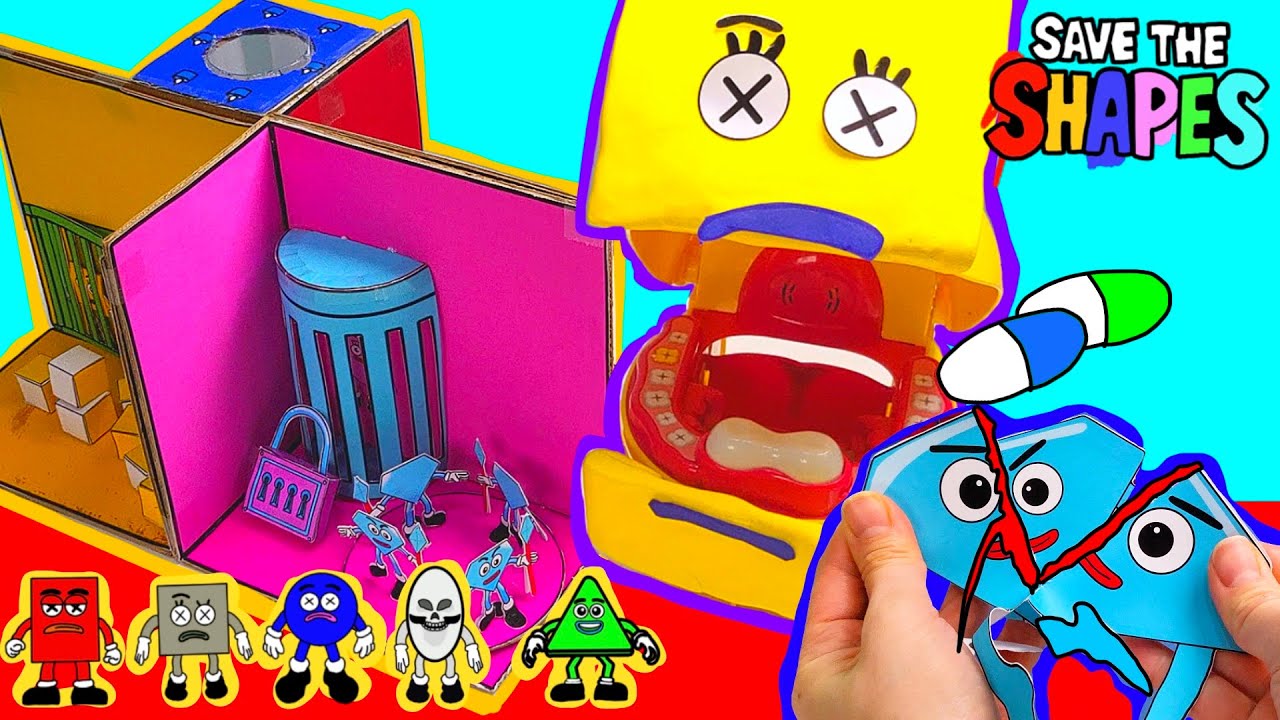 💊SAVE THE SHAPE SURVIVE GAME BOARD BOX  -TO GIVE SALLY SQUARE MEDICINE