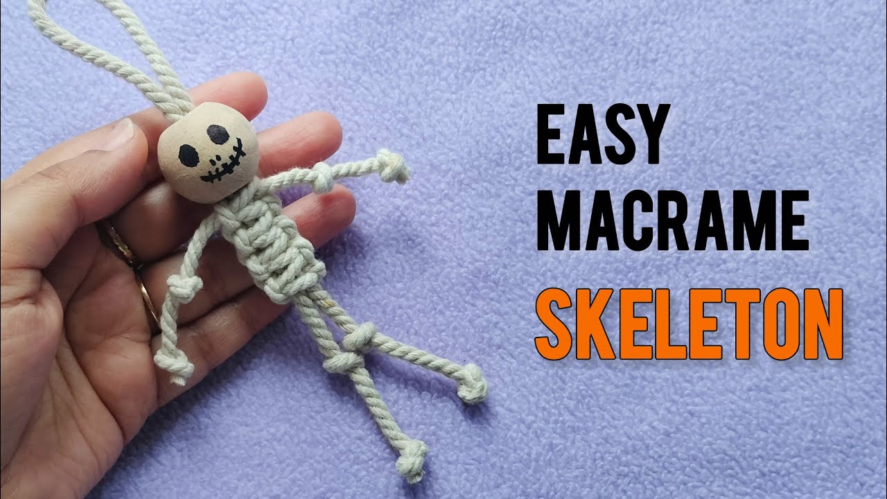DIY Macrame Skeleton | Easy Halloween Decoration Tutorial 💀 | How to make Macrame Skeleton