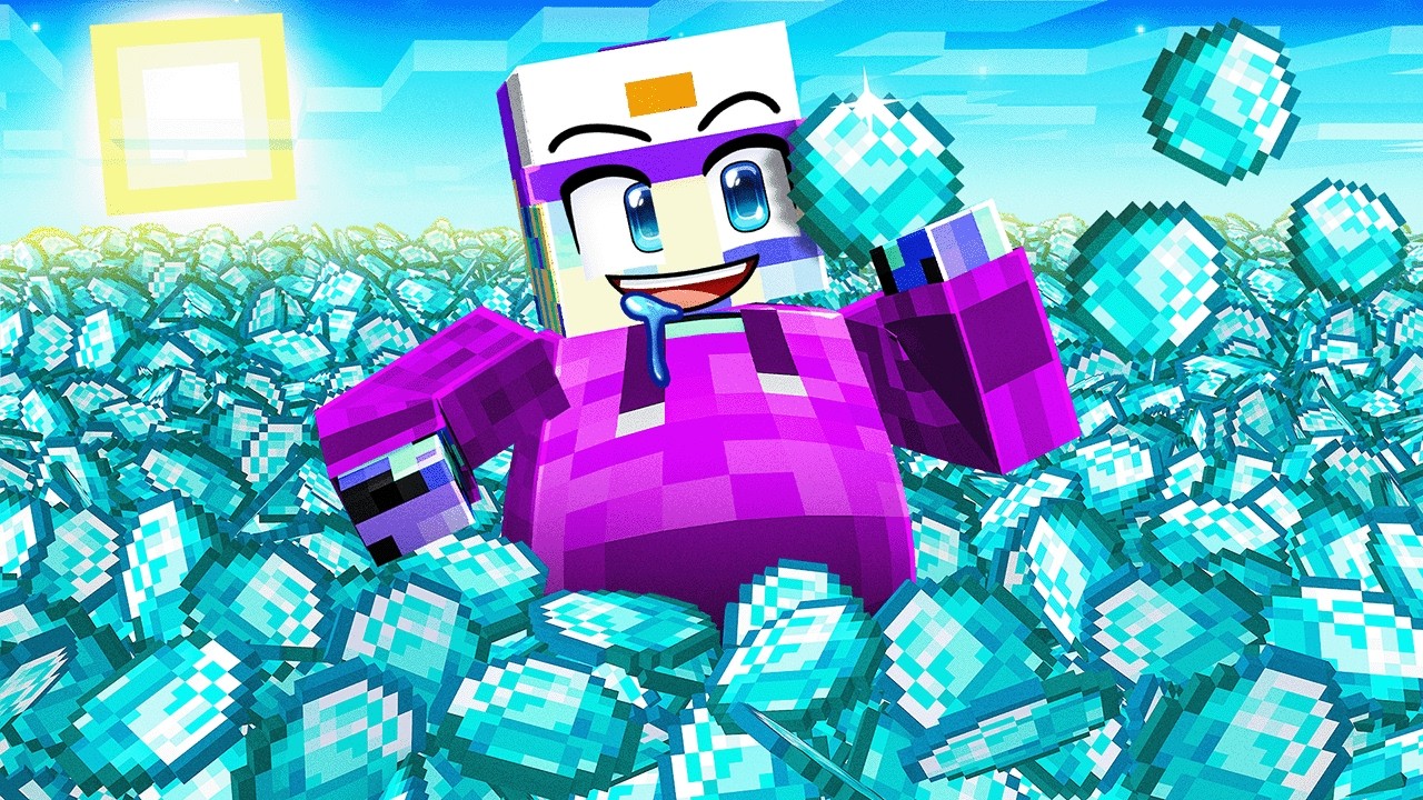 Дэш съедает 1 000 000 алмазов в Minecraft!