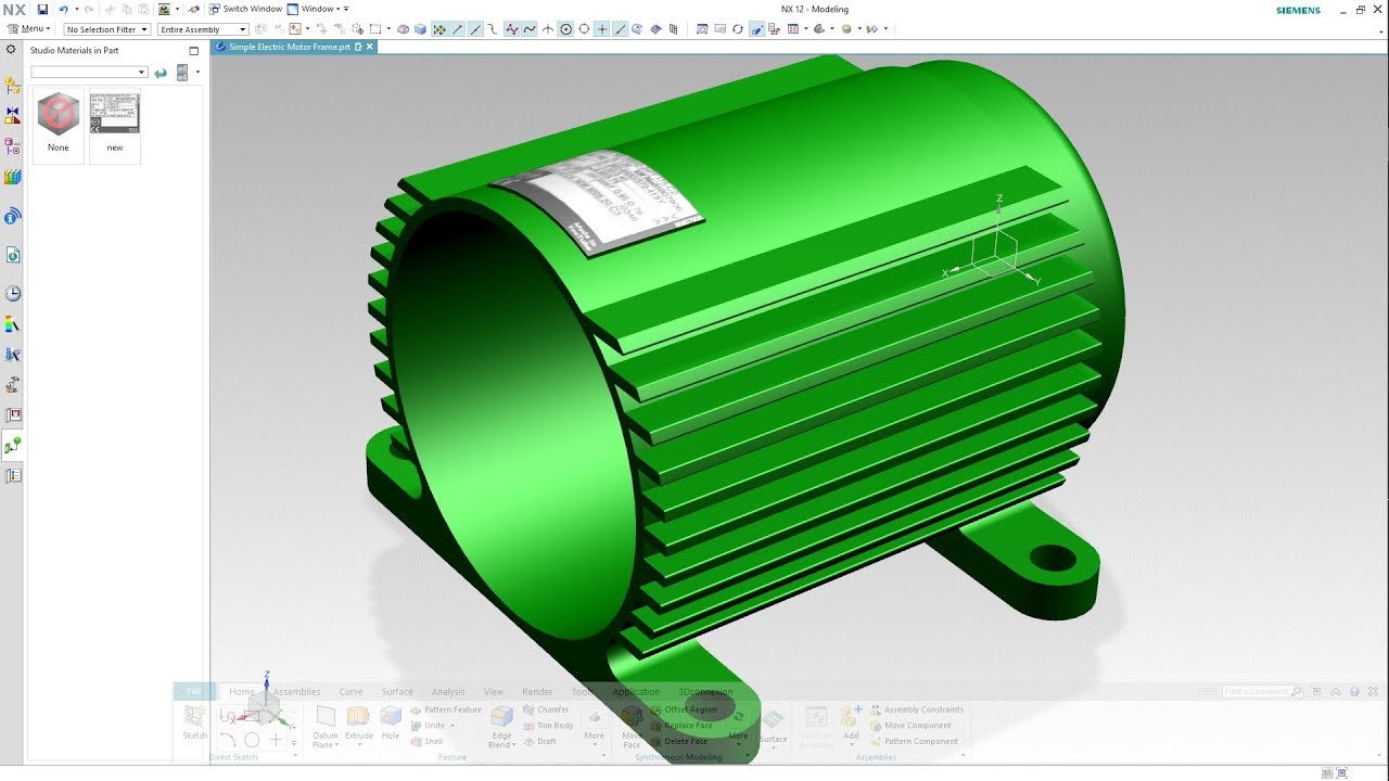 SIEMENS NX 12 - SIMPLE ELECTRIC MOTOR FRAME