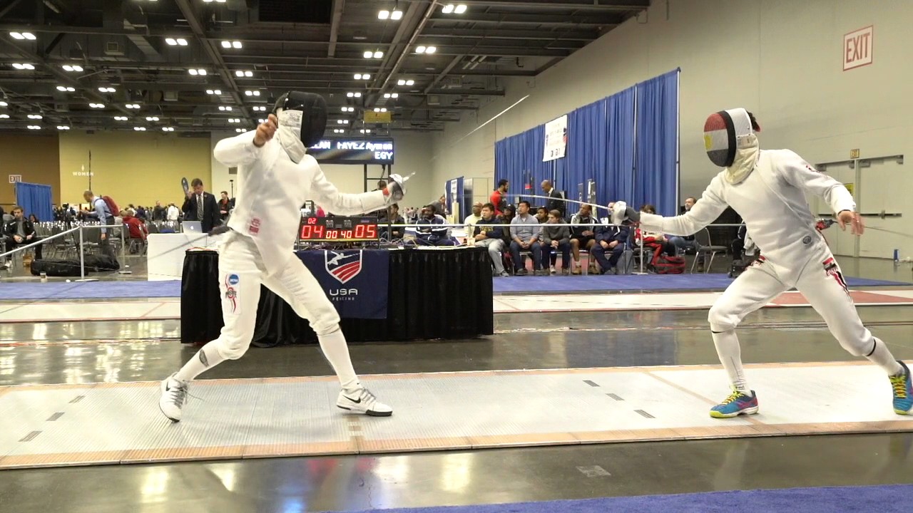 Marc Antoine Blais-Belanger v Ayman Fayez T8 Div 1 Mens Epee January NAC 2017 Slow-mo Replay