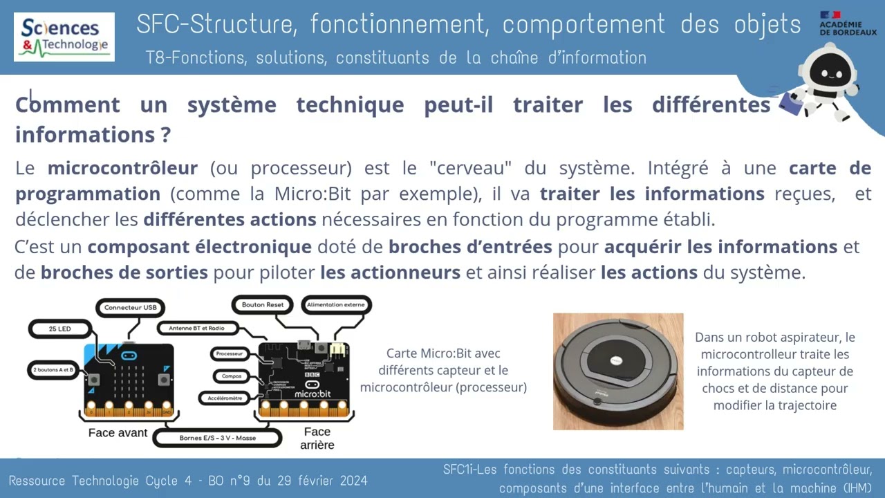 SFC1i Les fonctions des constituants suivants