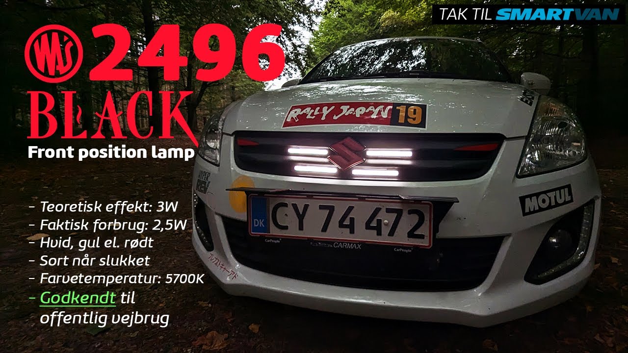 WAŚ 2496 BLACK positionslys - Tag dit positionslys til et helt nyt niveau: Her er 4x taget i brug