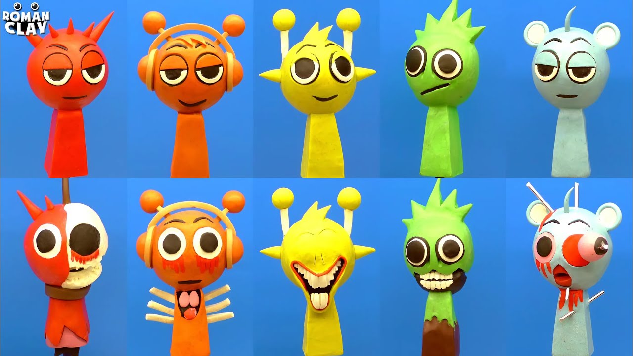 Making SPRUNKI Incredibox 😬 Raddy Oren Simon Sculpting with Clay