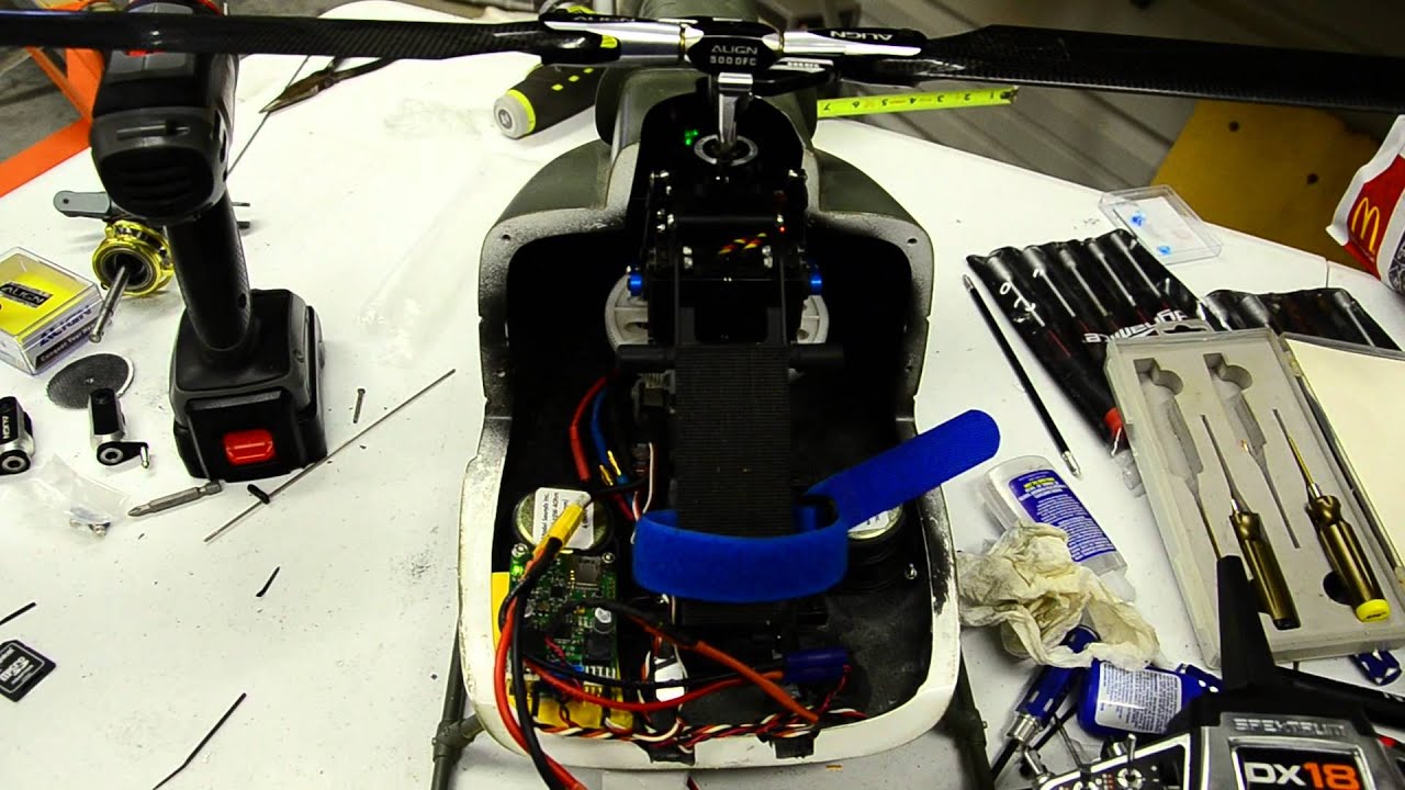 Model Sounds Inc Shockwave Sound System install in 500 sized Huey Helicopter