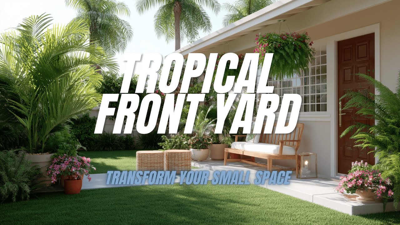 Transform Your Tiny Front Yard into a Tropical Paradise! 🌴 DIY Bungalow Landscaping Ideas