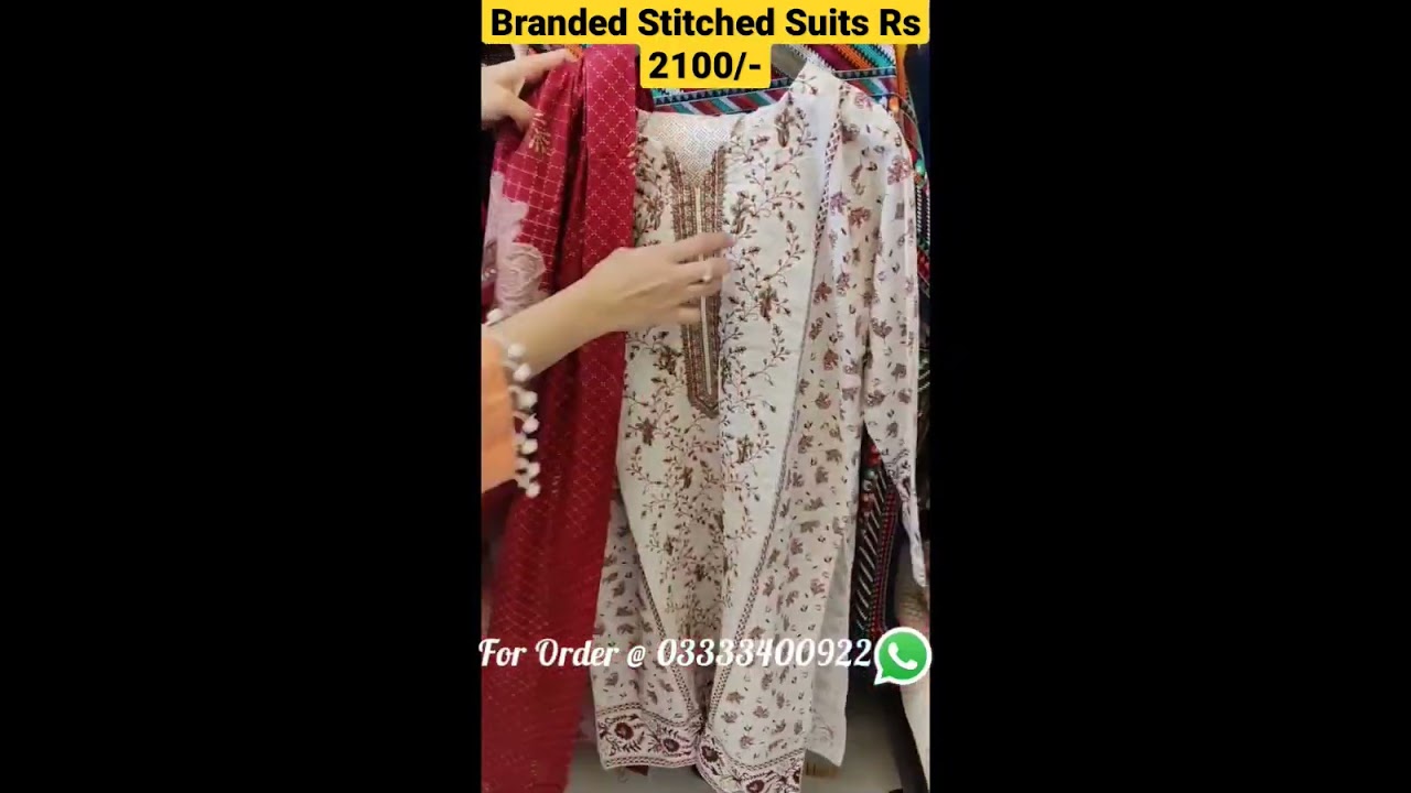 Branded 3Piece Stitched Suit Rs 2100/- #lawn #cotton #stitch #fashion