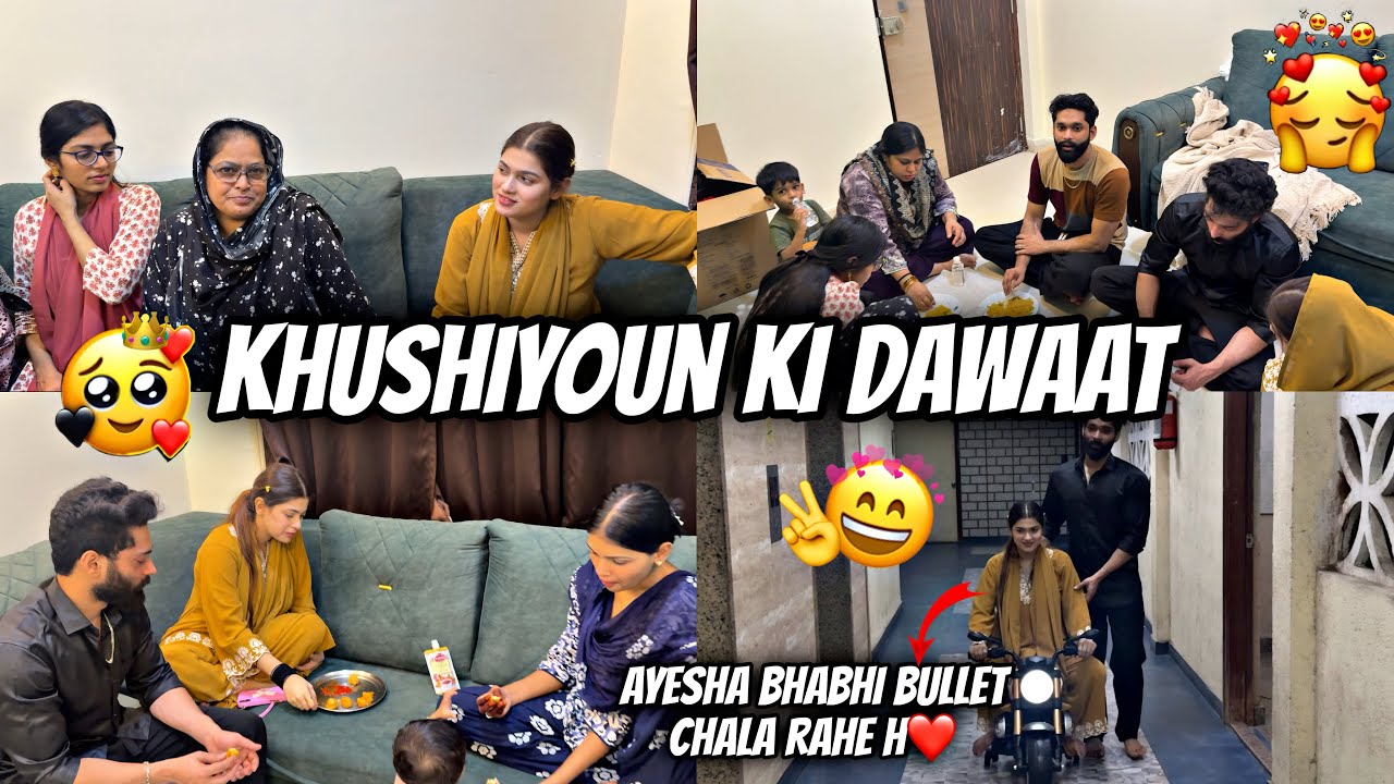 Khushiyoun ki dawaat || Ayesha bhabhi bullet chala rahe h❤️|| Haifa & Qashif vlog 