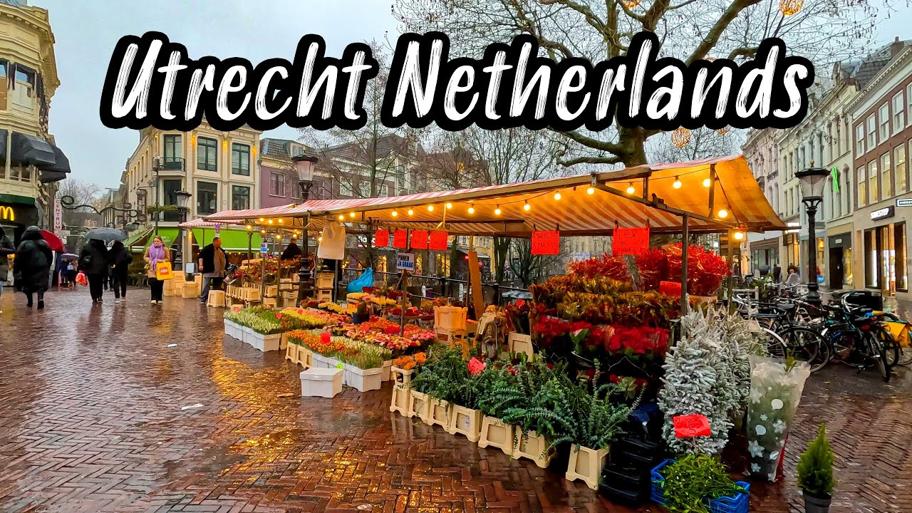Utrecht Netherlands, walking tour 4k,🎄 Christmas vibes 🎄