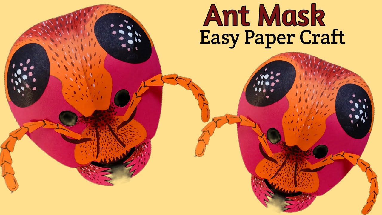 Ant Mask Craft. Ant Costume. Easy Paper Craft. Ant Face Mask. #antMask #insectMaskCraft #ckArtDesign