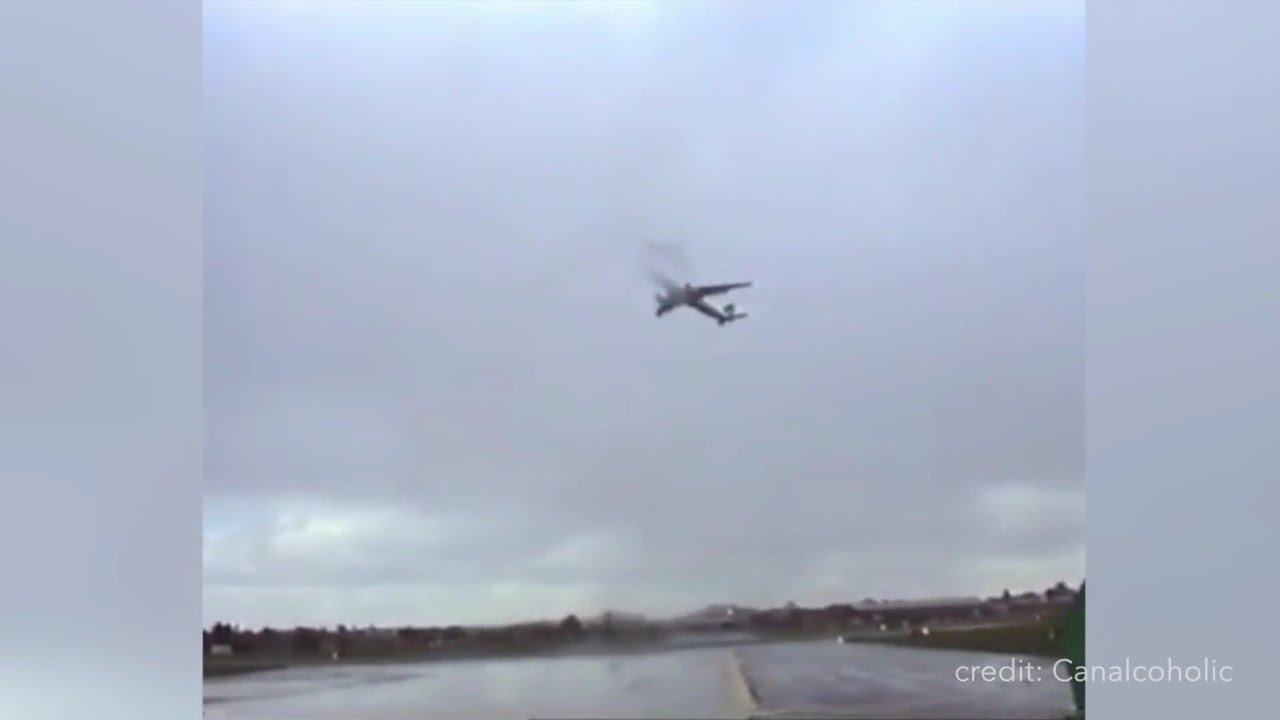 This plane hovering in strong headwind
