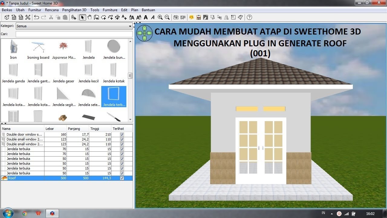Sweet Home 3D Roof Tutorial Cara Membuat Atap #sweethome3d