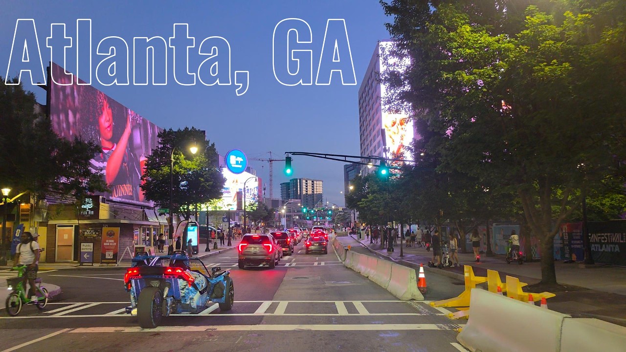 ⚡ 4K Electric POV Drive Through Atlanta GA 🇺🇸 | Friday Night City Lights ✨ Downtown Atlanta ASMR 🚘🌃